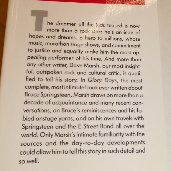 TWO (2) Bruce Springsteen Hard Cover Books. Glory Days and Down Thunder Road - Picture 7 of 16